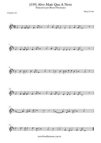 Harpa Cristã (039) Alvo Mais Que A Neve score for Clarinet (C)