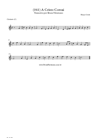 Harpa Cristã (041) A Cristo Coroai score for Clarinet (C)