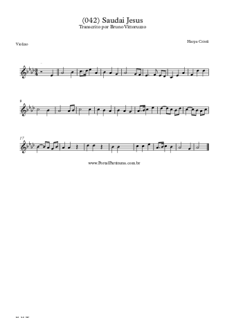 Harpa Cristã (042) Saudai Jesus score for Violin