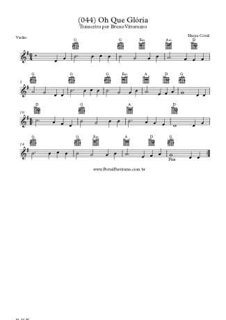 Harpa Cristã (044) Oh Que Glória score for Acoustic Guitar