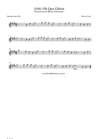 Harpa Cristã (044) Oh Que Glória score for Alto Saxophone