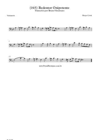 Harpa Cristã (045) Redentor Onipotente score for Cello