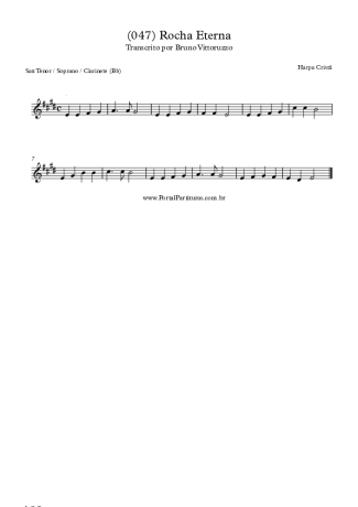 Harpa Cristã (047) Rocha Eterna score for Tenor Saxophone Soprano (Bb)