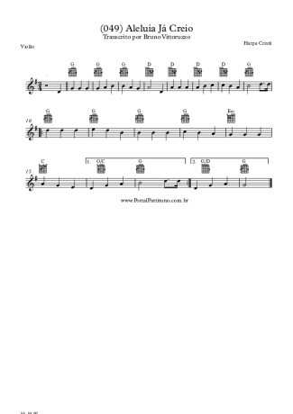 Harpa Cristã (049) Aleluia Já Creio score for Acoustic Guitar
