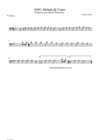 Harpa Cristã (049) Aleluia Já Creio score for Trombone