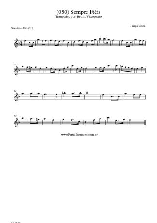 Harpa Cristã (050) Sempre Fiéis score for Alto Saxophone