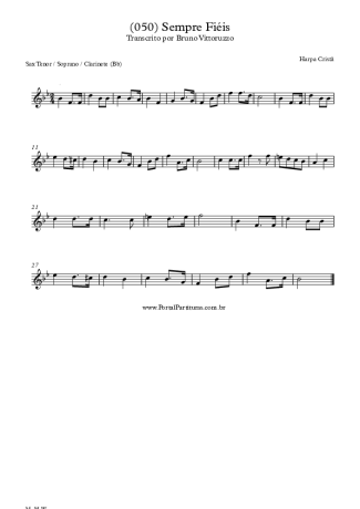 Harpa Cristã (050) Sempre Fiéis score for Tenor Saxophone Soprano (Bb)