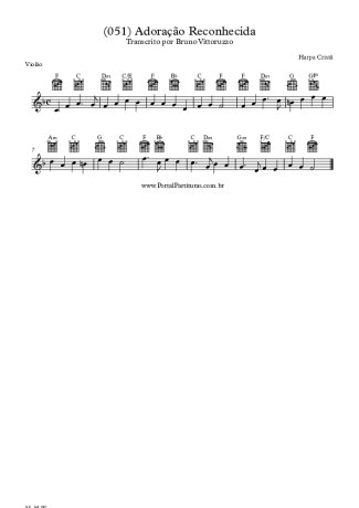 Harpa Cristã (051) Adoração Reconhecida score for Acoustic Guitar