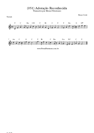Harpa Cristã (051) Adoração Reconhecida score for Keyboard