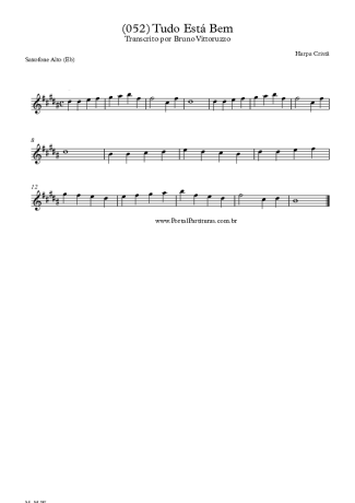 Harpa Cristã (052) Tudo Está Bem score for Alto Saxophone