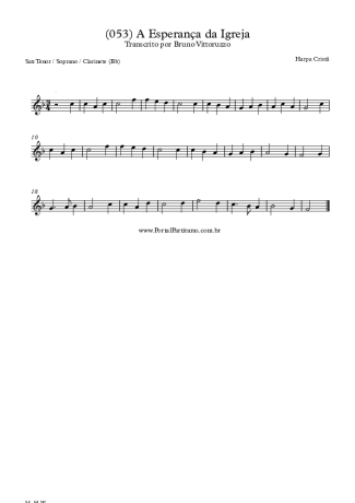 Harpa Cristã (053) A Esperança Da Igreja score for Tenor Saxophone Soprano (Bb)