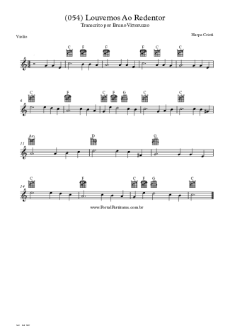 Harpa Cristã (054) Louvemos Ao Redentor score for Acoustic Guitar