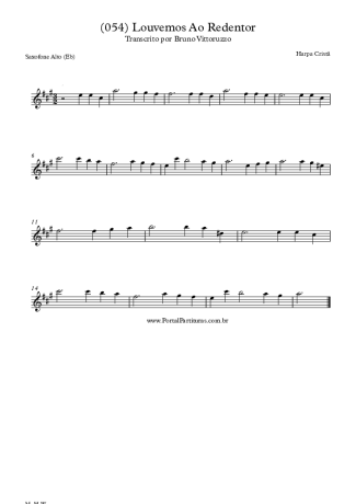 Harpa Cristã (054) Louvemos Ao Redentor score for Alto Saxophone