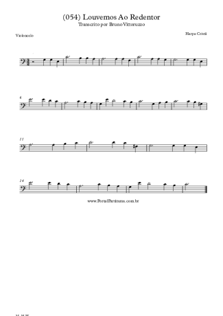 Harpa Cristã (054) Louvemos Ao Redentor score for Cello