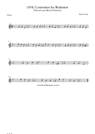 Harpa Cristã (054) Louvemos Ao Redentor score for Violin
