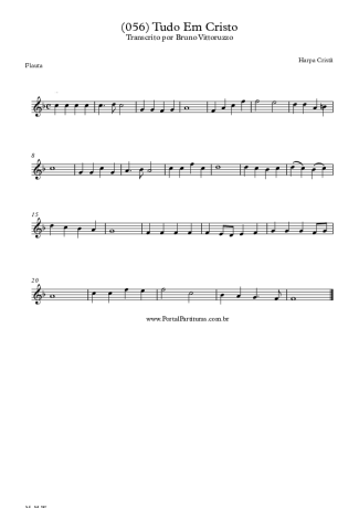 Harpa Cristã (056) Tudo Em Cristo score for Flute