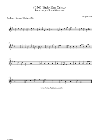 Harpa Cristã (056) Tudo Em Cristo score for Tenor Saxophone Soprano (Bb)