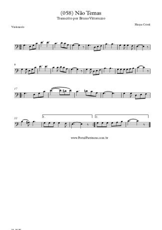 Harpa Cristã (058) Não Temas score for Cello