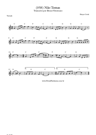 Harpa Cristã (058) Não Temas score for Keyboard