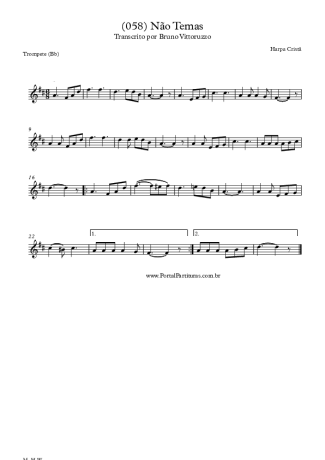 Harpa Cristã (058) Não Temas score for Trumpet
