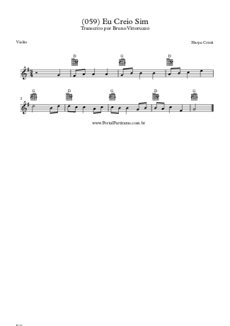 Harpa Cristã (059) Eu Creio Sim score for Acoustic Guitar