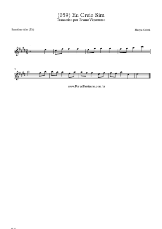 Harpa Cristã (059) Eu Creio Sim score for Alto Saxophone