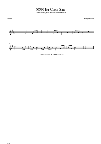Harpa Cristã (059) Eu Creio Sim score for Flute