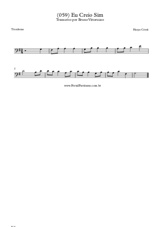 Harpa Cristã (059) Eu Creio Sim score for Trombone