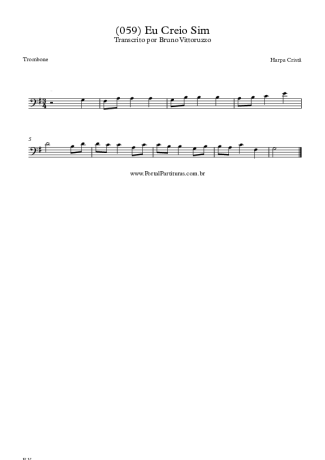 Harpa Cristã (059) Eu Creio Sim score for Trombone