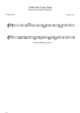 Harpa Cristã (059) Eu Creio Sim score for Trumpet