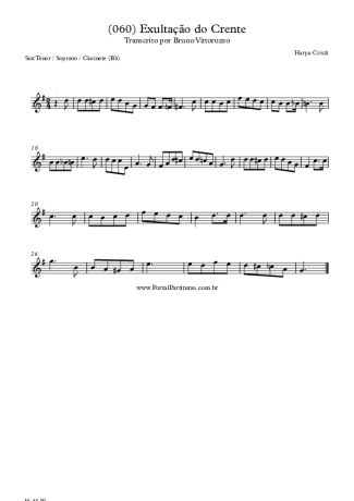Harpa Cristã (060) Exultação Do Crente score for Tenor Saxophone Soprano (Bb)