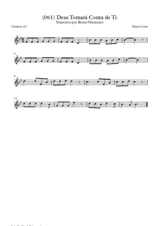 Harpa Cristã (061) Deus Tomará Conta De Ti score for Clarinet (C)