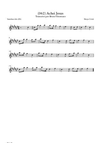 Harpa Cristã (062) Achei Jesus score for Alto Saxophone