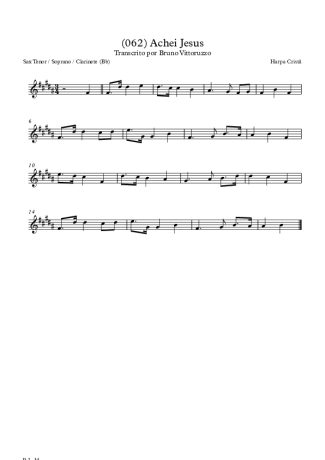 Harpa Cristã (062) Achei Jesus score for Tenor Saxophone Soprano (Bb)