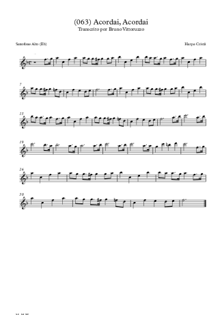 Harpa Cristã (063) Acordai Acordai score for Alto Saxophone