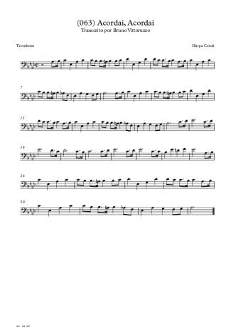 Harpa Cristã (063) Acordai Acordai score for Trombone