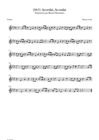 Harpa Cristã (063) Acordai Acordai score for Violin