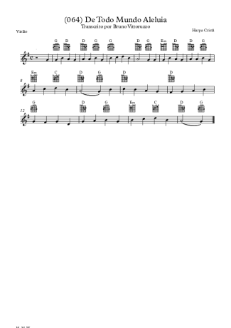 Harpa Cristã (064) De Todo O Mundo Aleluia score for Acoustic Guitar
