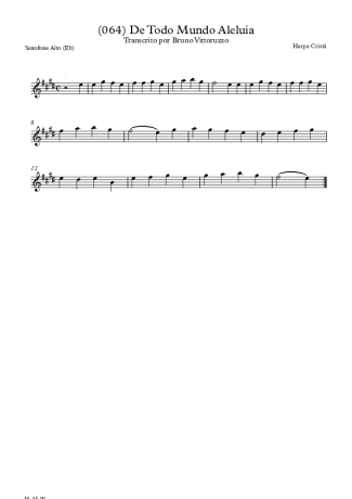 Harpa Cristã (064) De Todo O Mundo Aleluia score for Alto Saxophone