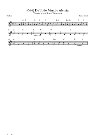 Harpa Cristã (064) De Todo O Mundo Aleluia score for Keyboard