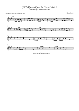 Harpa Cristã (067) Quem Quer Ir Com Cristo score for Clarinet (Bb)