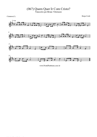Harpa Cristã (067) Quem Quer Ir Com Cristo score for Clarinet (C)