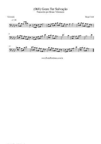 Harpa Cristã (068) Gozo Ter Salvação score for Cello
