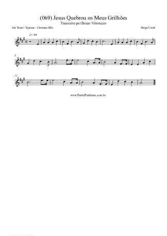 Harpa Cristã (069) Jesus Quebrou Os Meus Grilhões score for Clarinet (Bb)