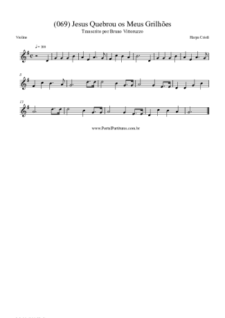 Harpa Cristã (069) Jesus Quebrou Os Meus Grilhões score for Violin