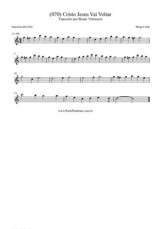 Harpa Cristã (070) Cristo Jesus Vai Voltar score for Alto Saxophone