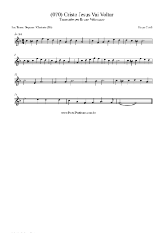 Harpa Cristã (070) Cristo Jesus Vai Voltar score for Clarinet (Bb)
