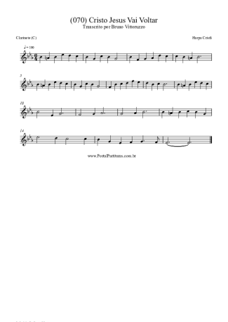 Harpa Cristã (070) Cristo Jesus Vai Voltar score for Clarinet (C)