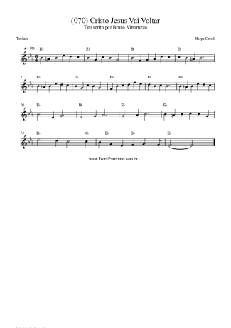 Harpa Cristã (070) Cristo Jesus Vai Voltar score for Keyboard