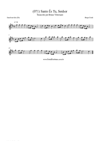 Harpa Cristã (071) Santo És Tu Senhor score for Alto Saxophone